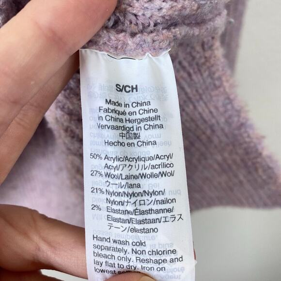 MADEWELL Mercer Turtleneck Sweater Coziest Yarn Heather Wisteria Size Small - Picture 7 of 7
